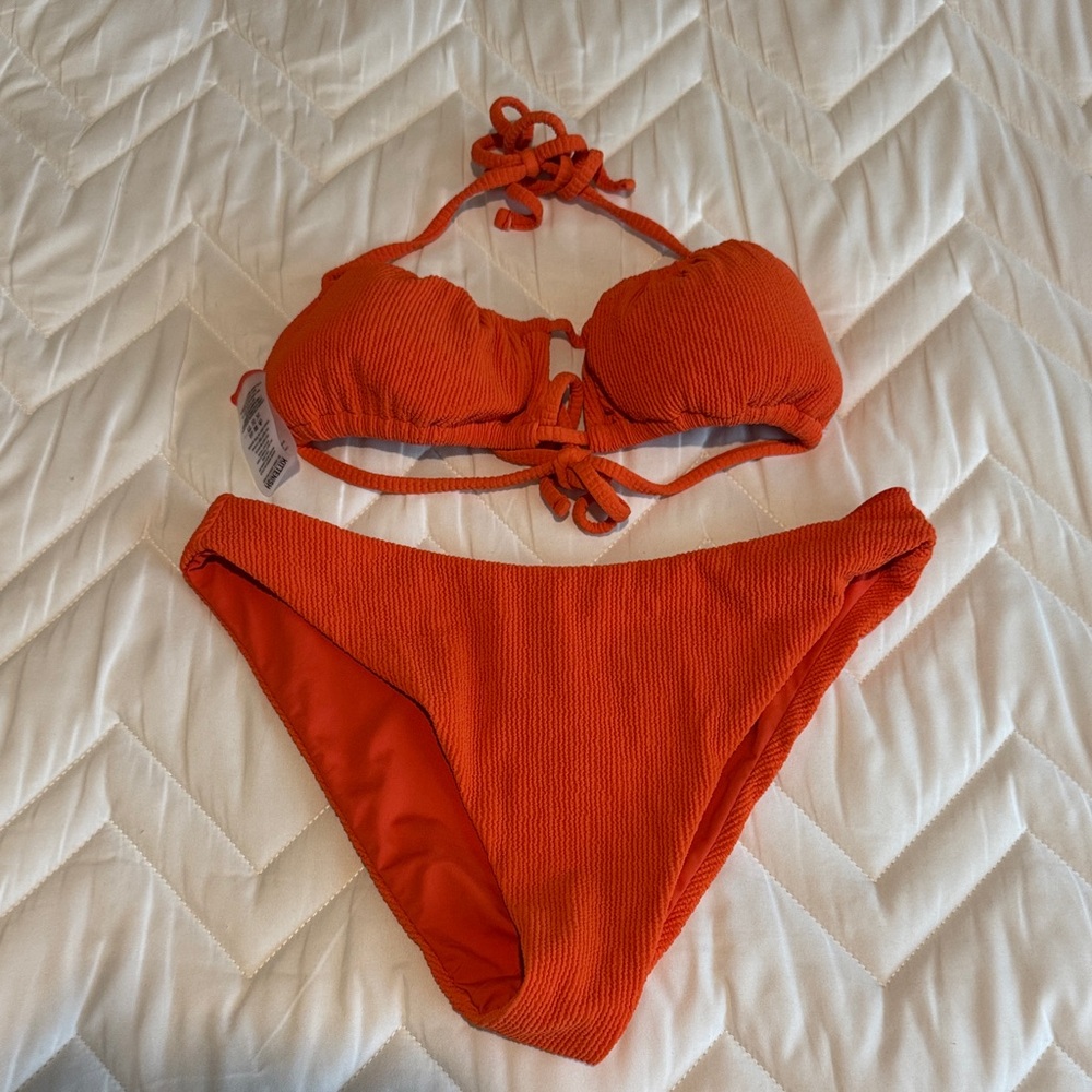 NWOT Kittenish Vibrant Orange Bikini Set